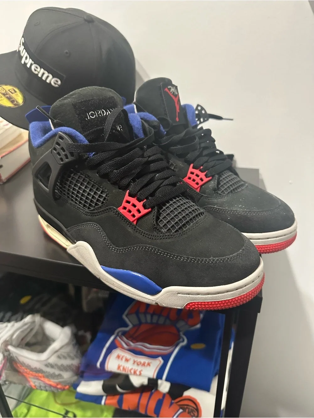 Jordan4  Men’s Black/Blue/Red Sneaker - Retro Style